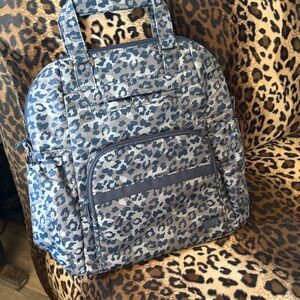 Lug canter backpack Blue and Gray Leopard Print Backpack